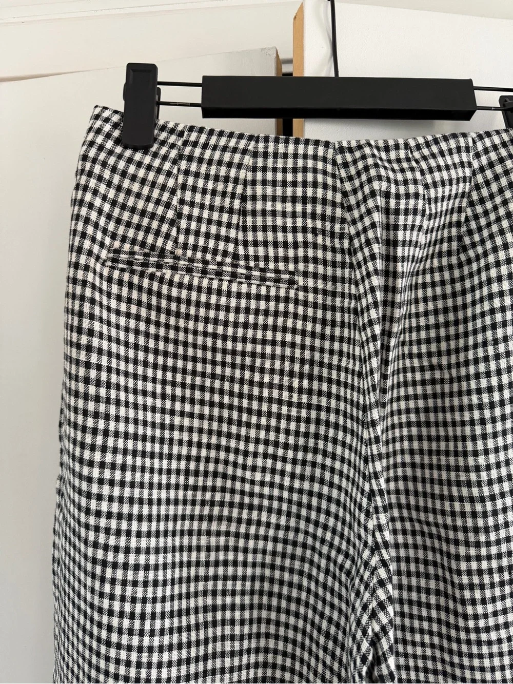 Reformation black and white gingham check Joni pants size 2